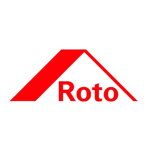 Logo ou pictogramme professionnel de la marque Roto ou badge "Installateur agréé Roto" - format vectoriel ou haute résolution, fond neutre, présenté de manière claire et lisible, typique des certifications et agréments professionnels dans le secteur des menuiseries et fermetures.